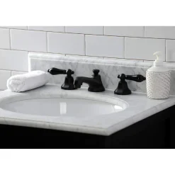 Kingston Brass KS446XPKL-P Duchess Widespread Bathroom Faucet with Brass Pop-Up