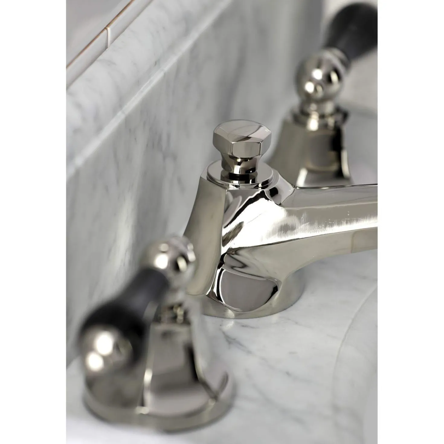 Kingston Brass KS446XPKL-P Duchess Widespread Bathroom Faucet with Brass Pop-Up