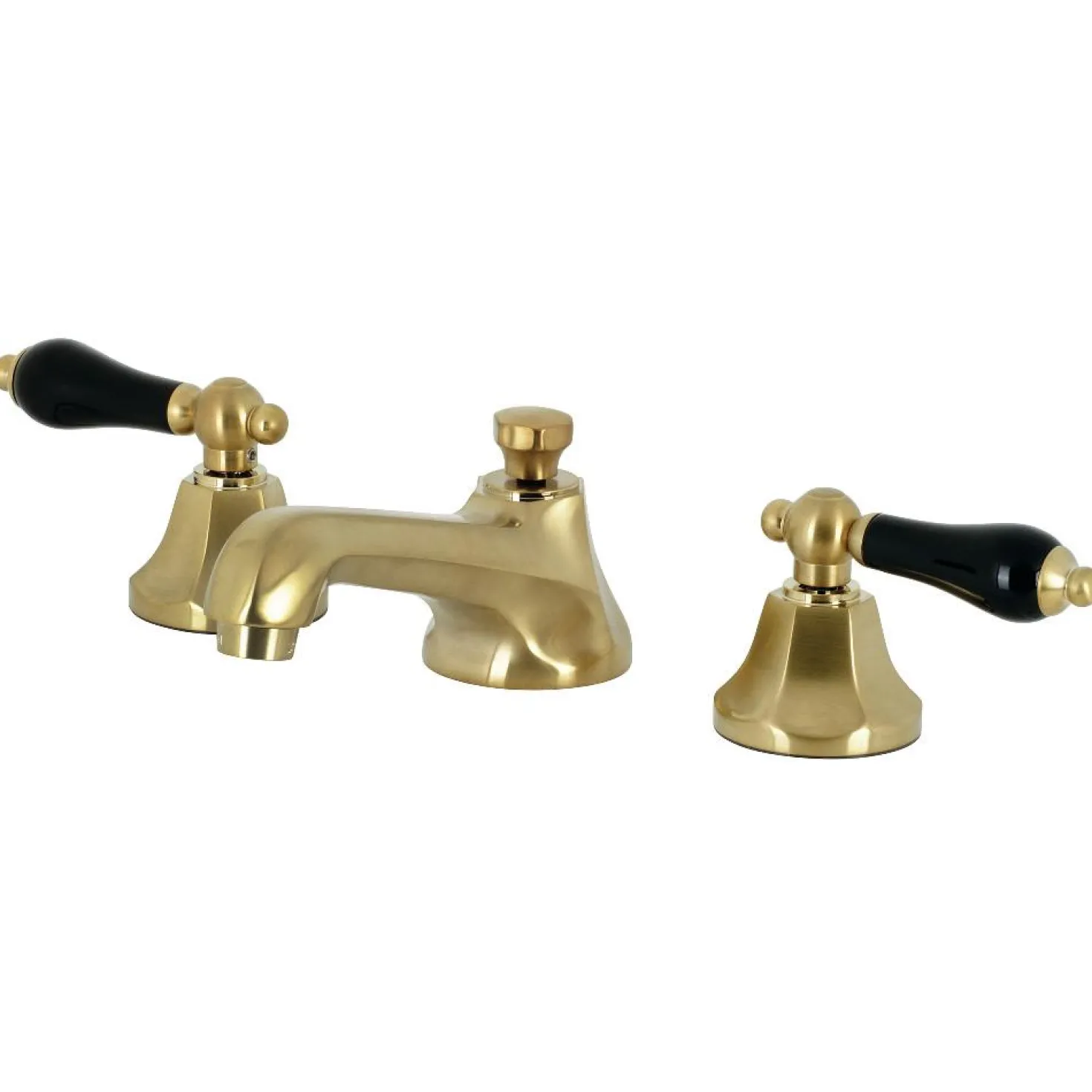 Kingston Brass KS446XPKL-P Duchess Widespread Bathroom Faucet with Brass Pop-Up