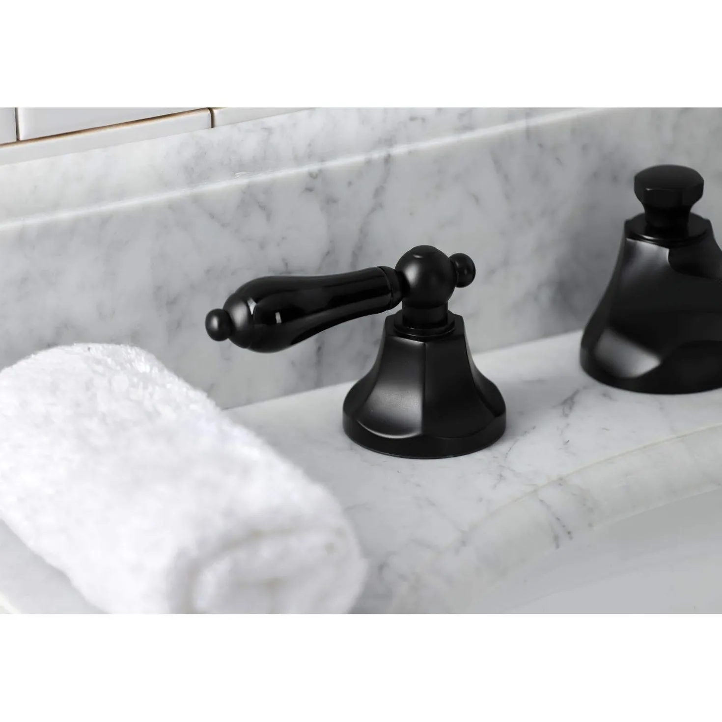 Kingston Brass KS446XPKL-P Duchess Widespread Bathroom Faucet with Brass Pop-Up