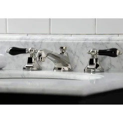 Kingston Brass KS446XPKL-P Duchess Widespread Bathroom Faucet with Brass Pop-Up
