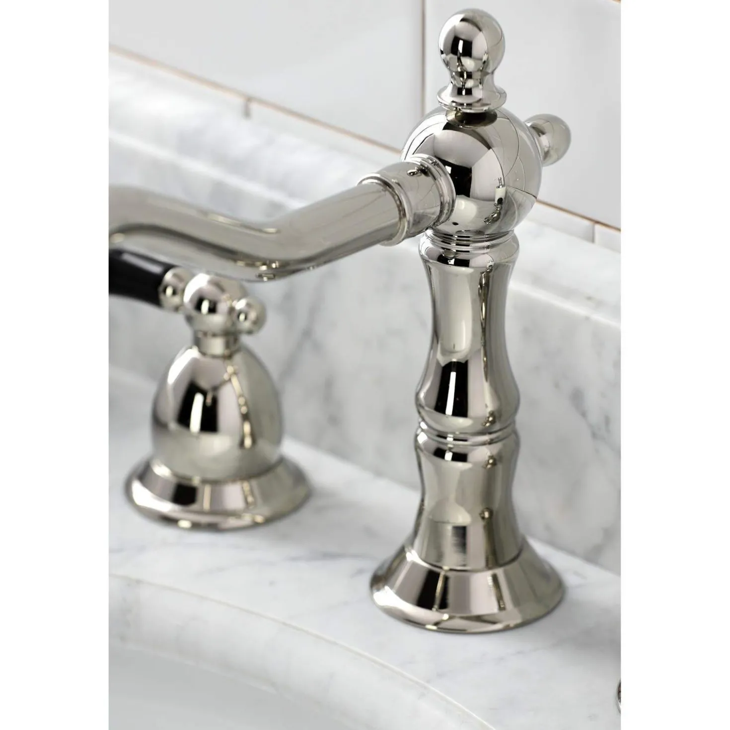 Kingston Brass KS197XPKL-P Duchess Widespread Bathroom Faucet with Brass Pop-Up