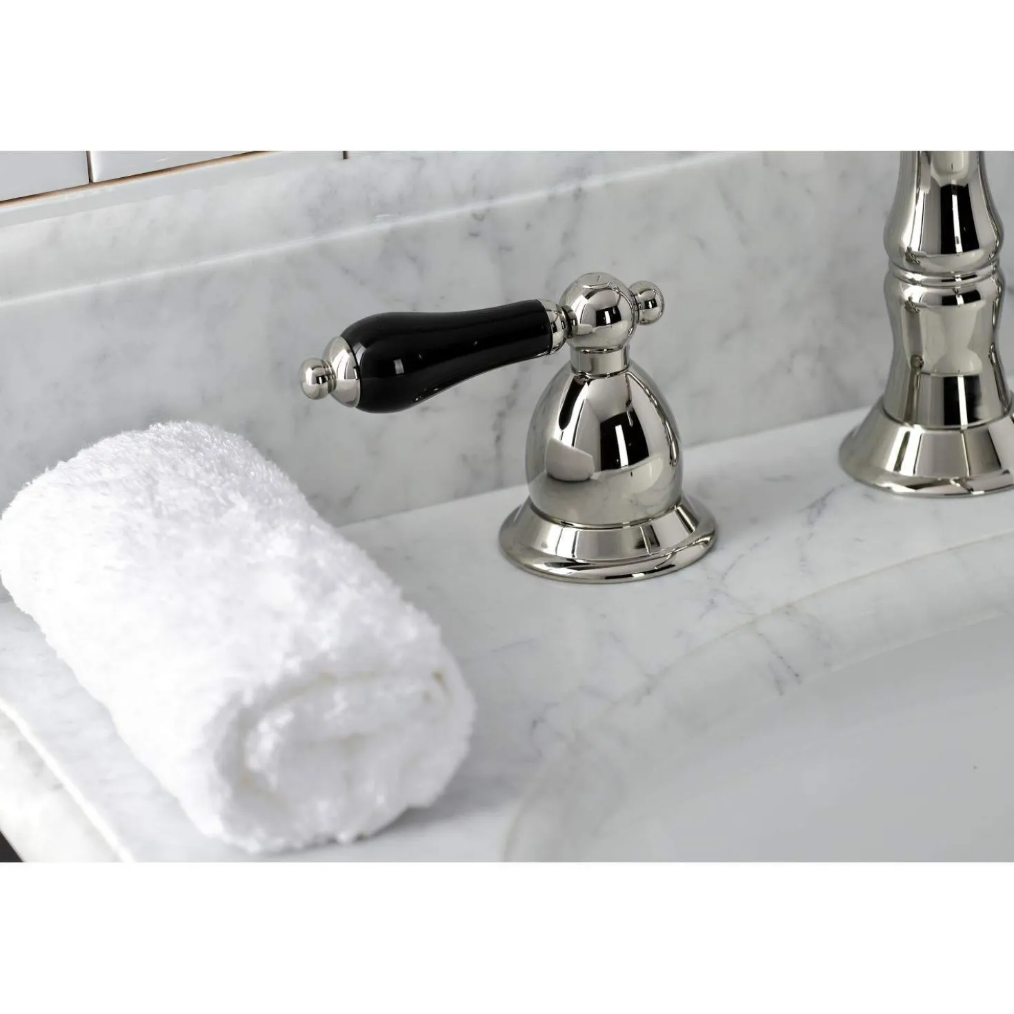 Kingston Brass KS197XPKL-P Duchess Widespread Bathroom Faucet with Brass Pop-Up