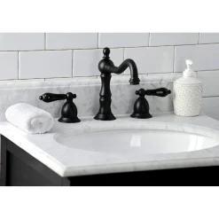 Kingston Brass KS197XPKL-P Duchess Widespread Bathroom Faucet with Brass Pop-Up
