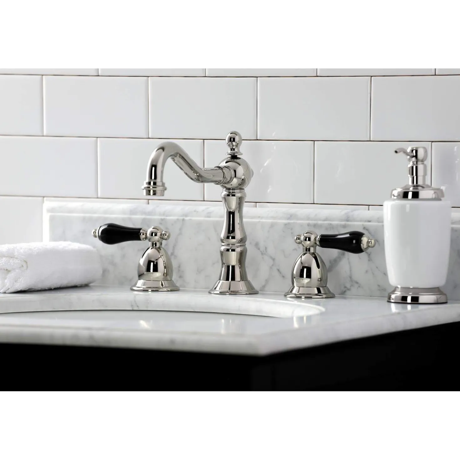 Kingston Brass KS197XPKL-P Duchess Widespread Bathroom Faucet with Brass Pop-Up