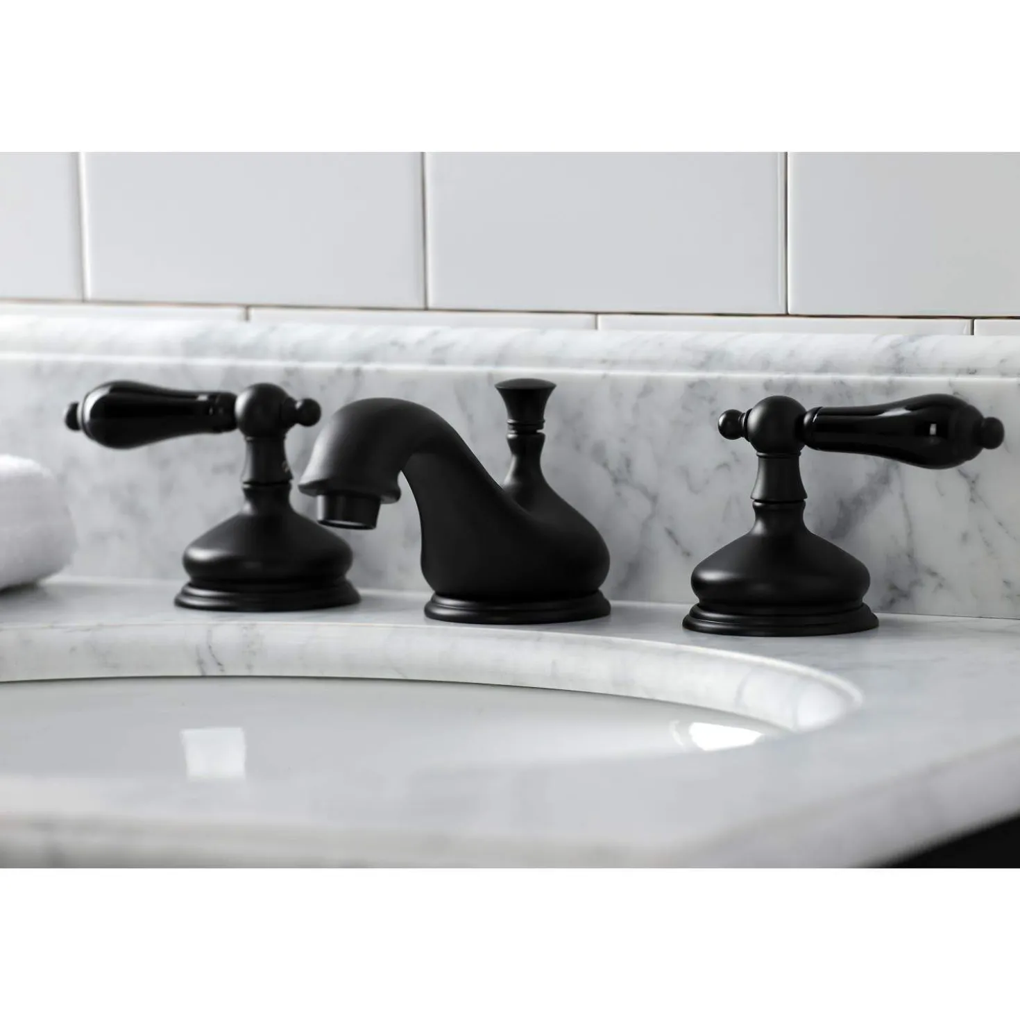 Kingston Brass KS116XPKL-P Duchess Widespread Bathroom Faucet with Brass Pop-Up