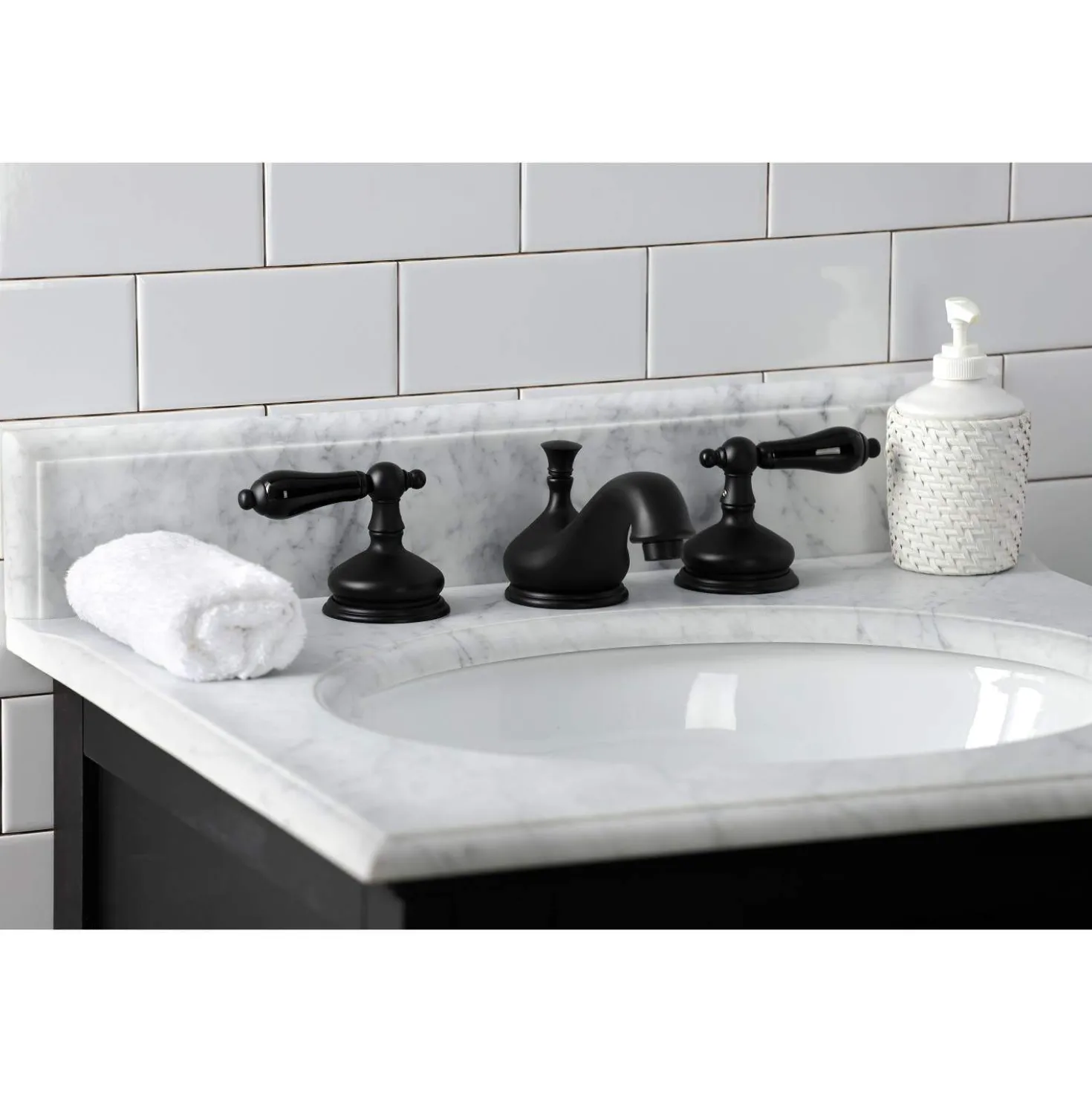 Kingston Brass KS116XPKL-P Duchess Widespread Bathroom Faucet with Brass Pop-Up