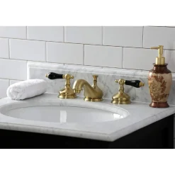 Kingston Brass KS116XPKL-P Duchess Widespread Bathroom Faucet with Brass Pop-Up