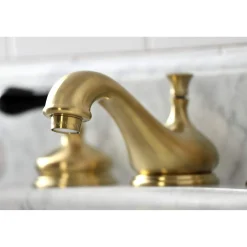 Kingston Brass KS116XPKL-P Duchess Widespread Bathroom Faucet with Brass Pop-Up