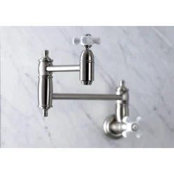 Kingston Brass KS310XPX-P Restoration Two-Handle Wall Mount Pot Filler