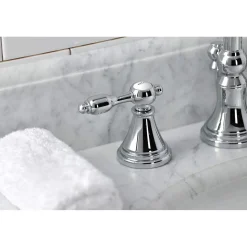 Kingston Brass KS298XTAL-P Tudor Widespread Bathroom Faucet with Brass Pop-Up