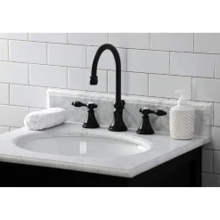 Kingston Brass KS298XTAL-P Tudor Widespread Bathroom Faucet with Brass Pop-Up