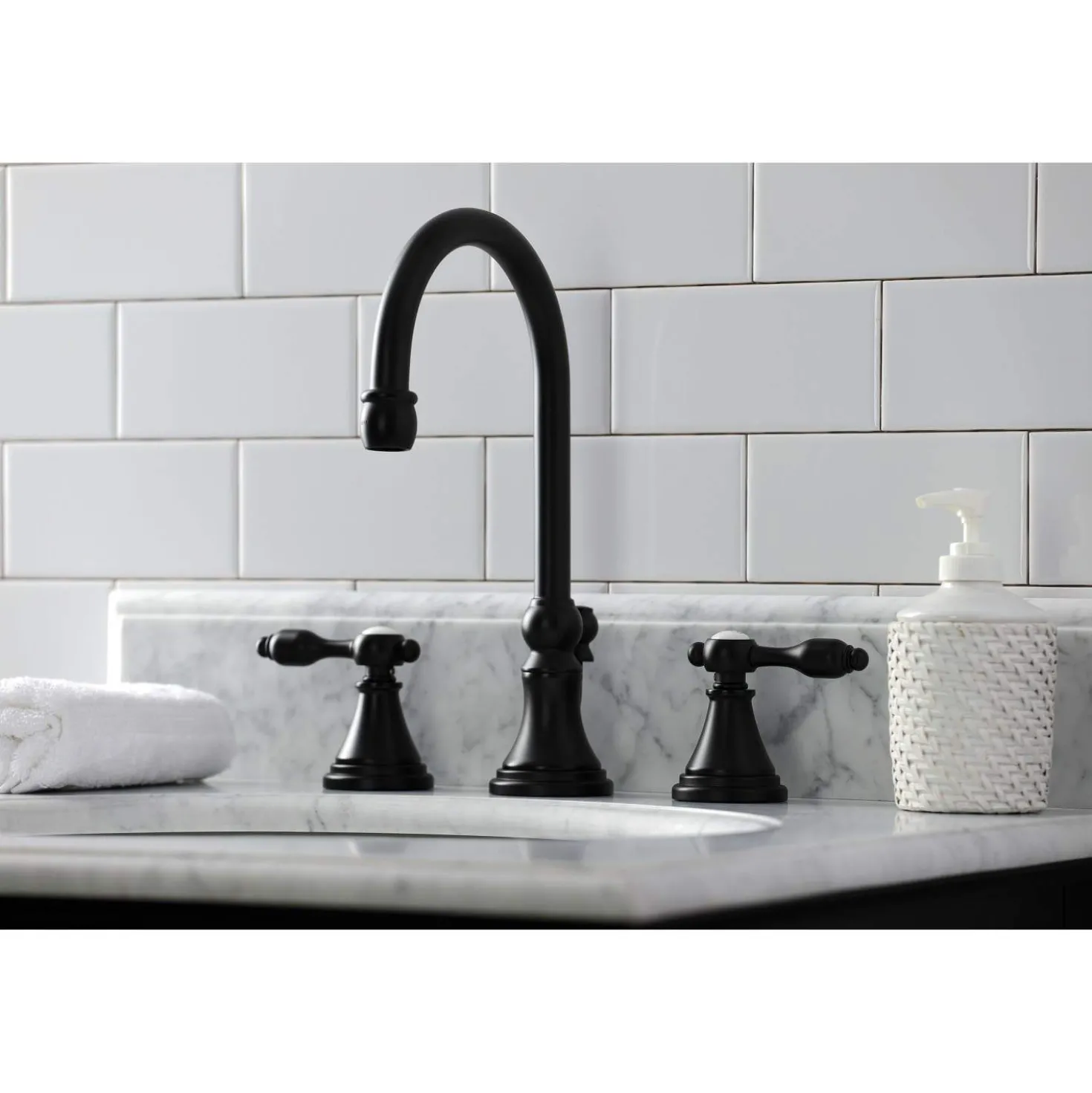 Kingston Brass KS298XTAL-P Tudor Widespread Bathroom Faucet with Brass Pop-Up