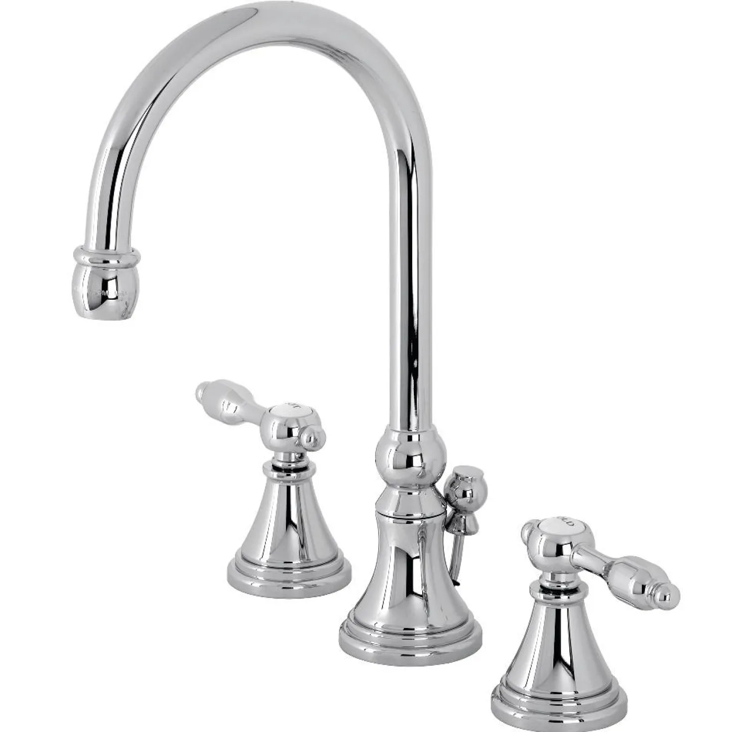 Kingston Brass KS298XTAL-P Tudor Widespread Bathroom Faucet with Brass Pop-Up