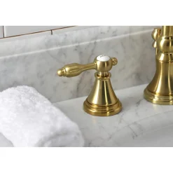 Kingston Brass KS298XTAL-P Tudor Widespread Bathroom Faucet with Brass Pop-Up