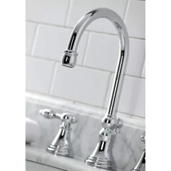 Kingston Brass KS298XTAL-P Tudor Widespread Bathroom Faucet with Brass Pop-Up