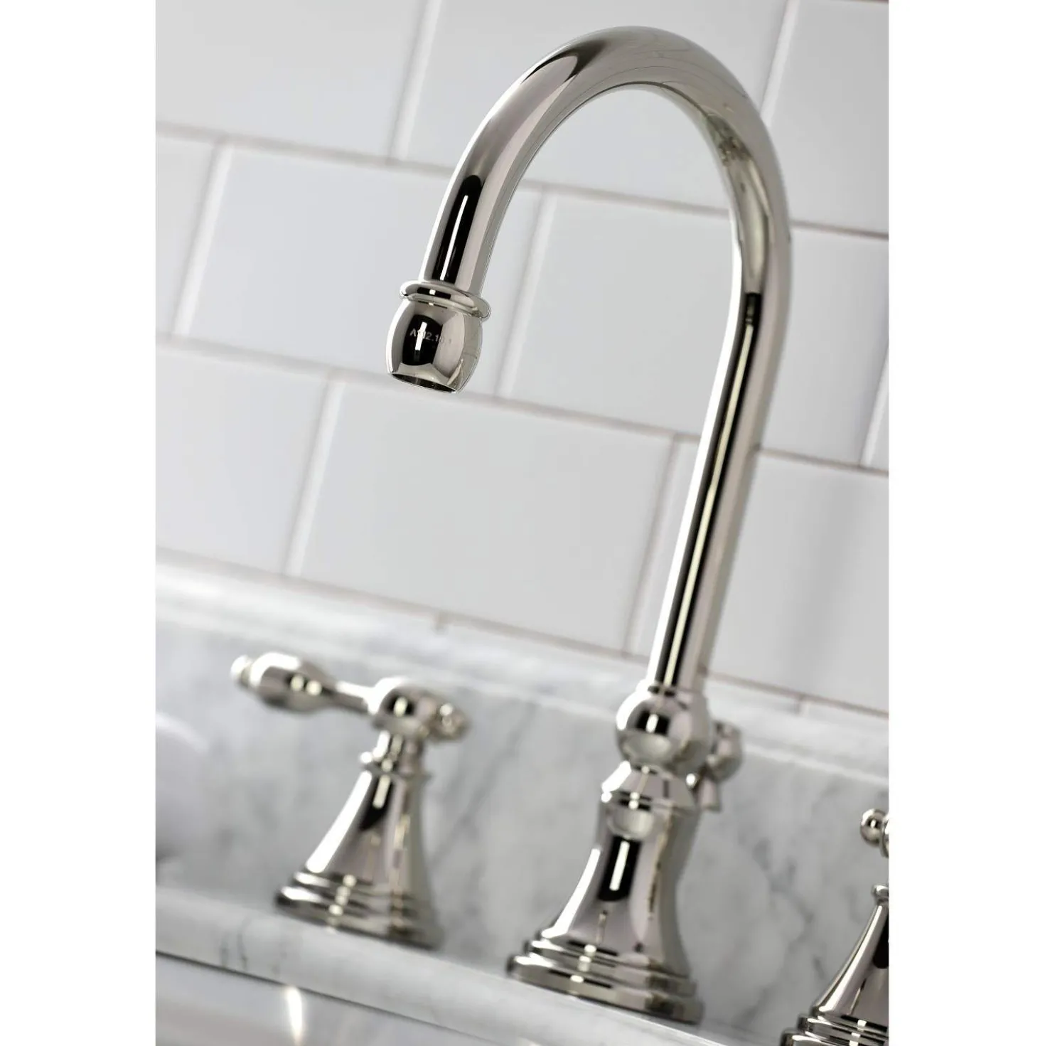 Kingston Brass KS298XTAL-P Tudor Widespread Bathroom Faucet with Brass Pop-Up