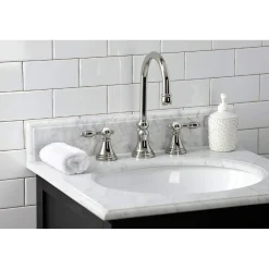 Kingston Brass KS298XTAL-P Tudor Widespread Bathroom Faucet with Brass Pop-Up