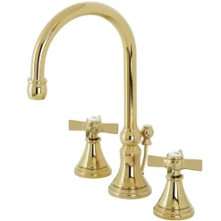 Kingston Brass KS298XZX-P Millennium Widespread Bathroom Faucet with Brass Pop-Up