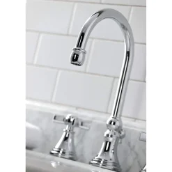 Kingston Brass KS298XZX-P Millennium Widespread Bathroom Faucet with Brass Pop-Up