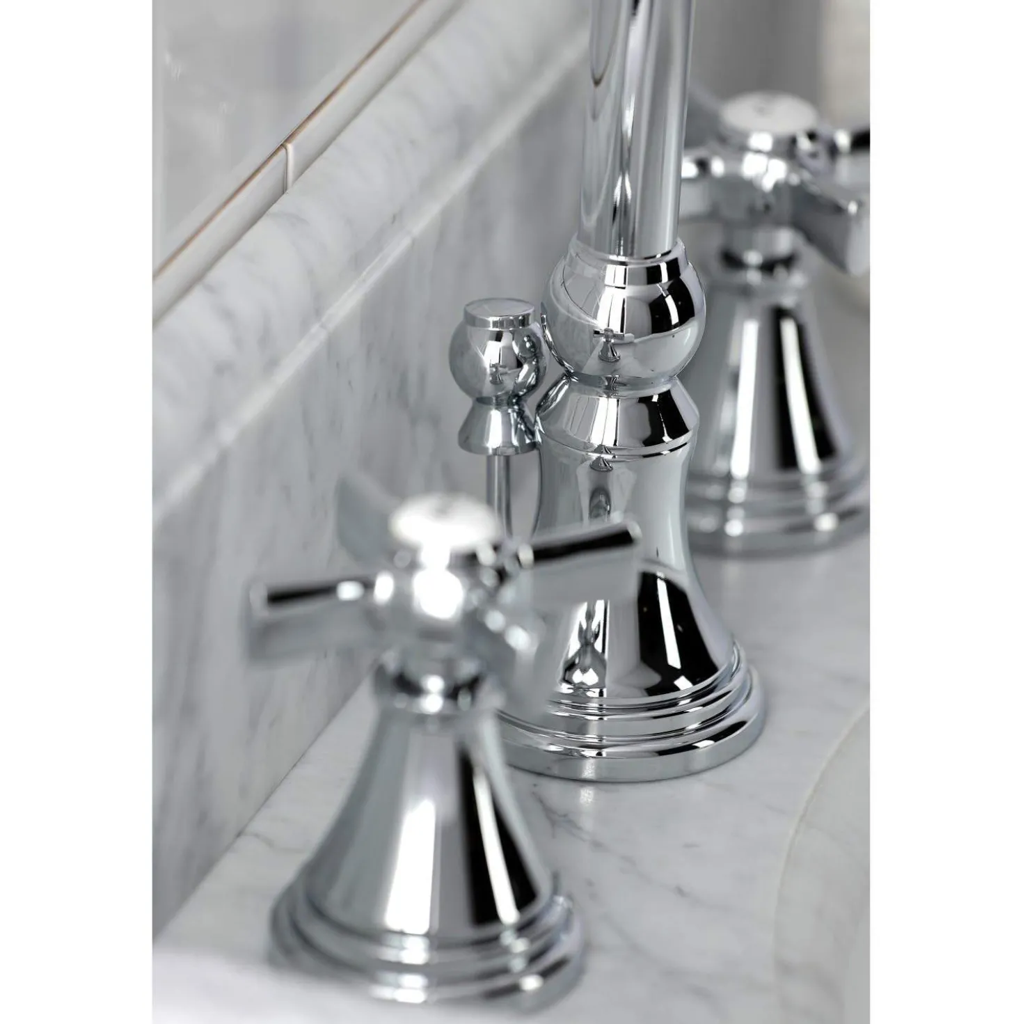 Kingston Brass KS298XZX-P Millennium Widespread Bathroom Faucet with Brass Pop-Up