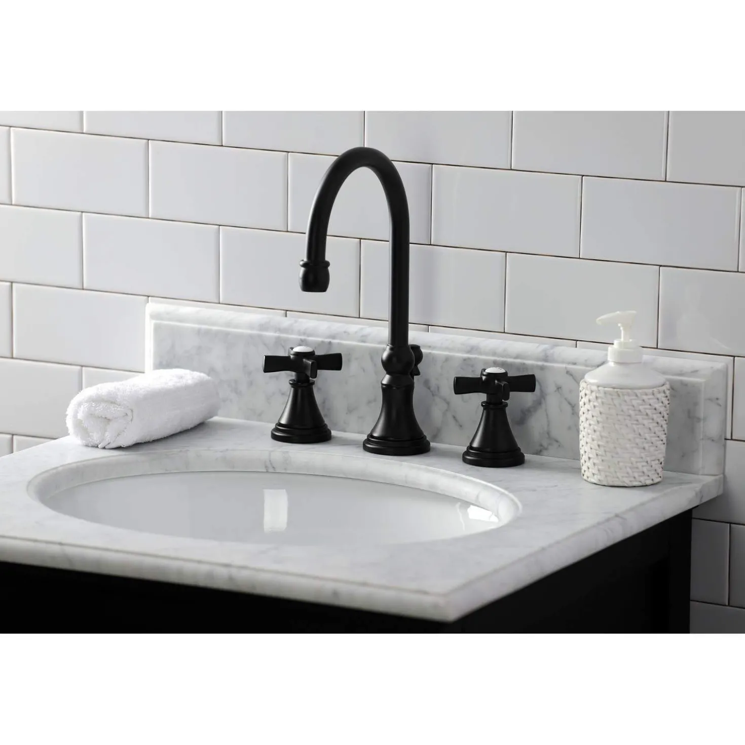 Kingston Brass KS298XZX-P Millennium Widespread Bathroom Faucet with Brass Pop-Up