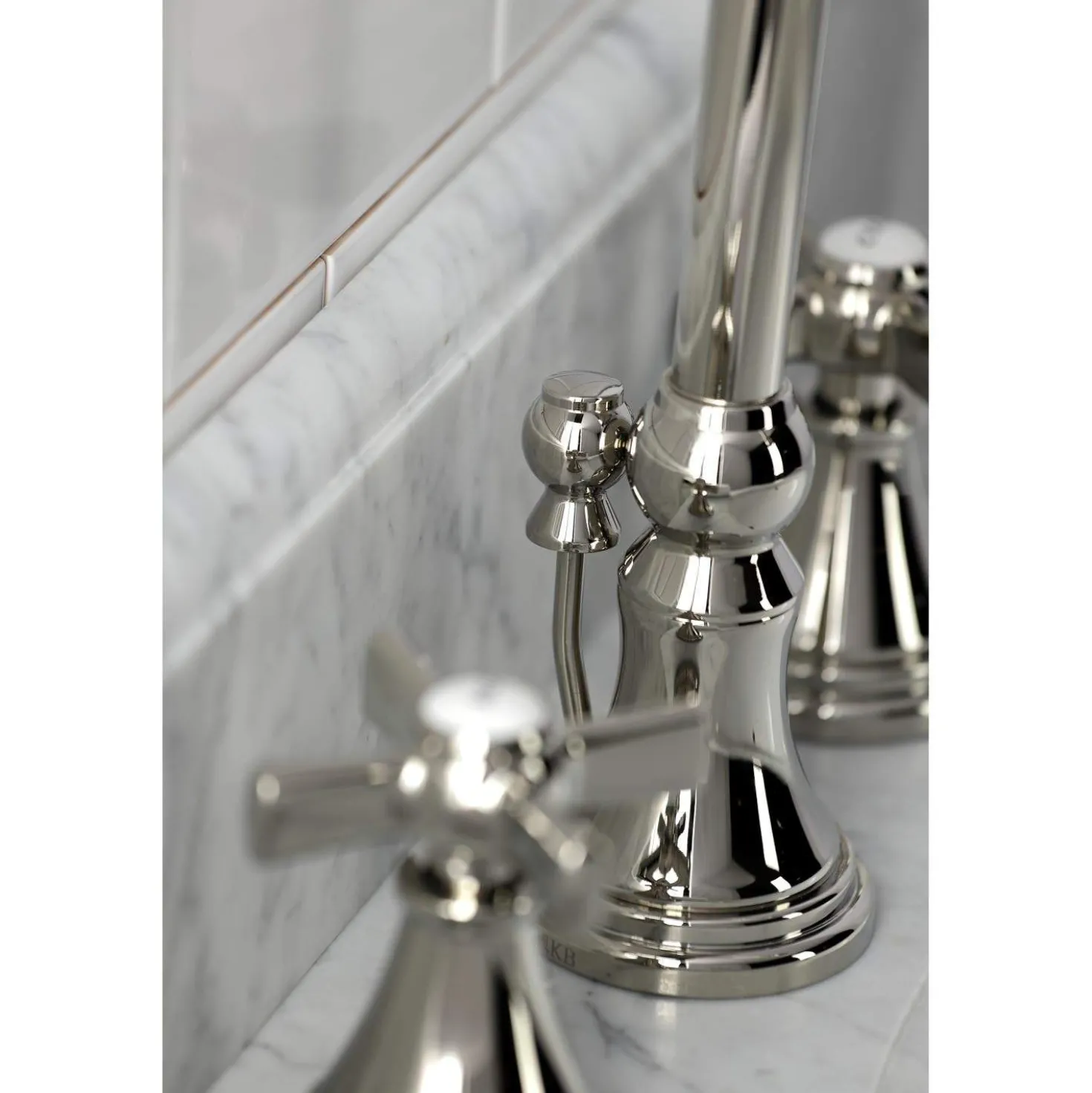 Kingston Brass KS298XZX-P Millennium Widespread Bathroom Faucet with Brass Pop-Up