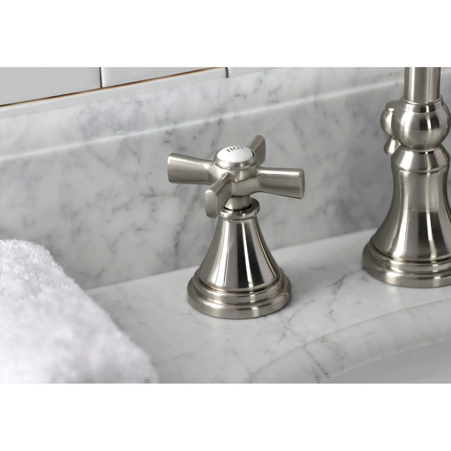 Kingston Brass KS298XZX-P Millennium Widespread Bathroom Faucet with Brass Pop-Up