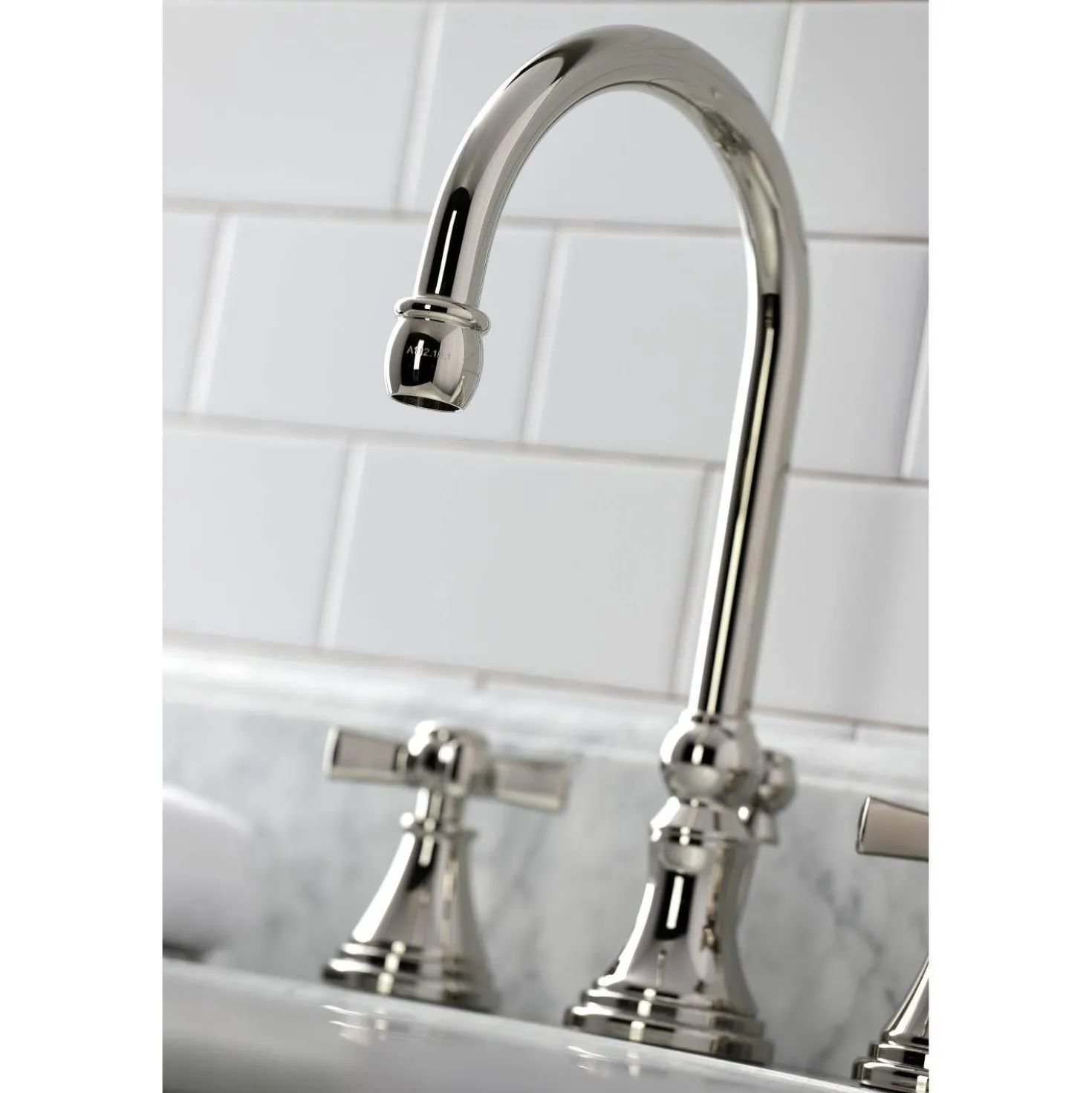 Kingston Brass KS298XZX-P Millennium Widespread Bathroom Faucet with Brass Pop-Up