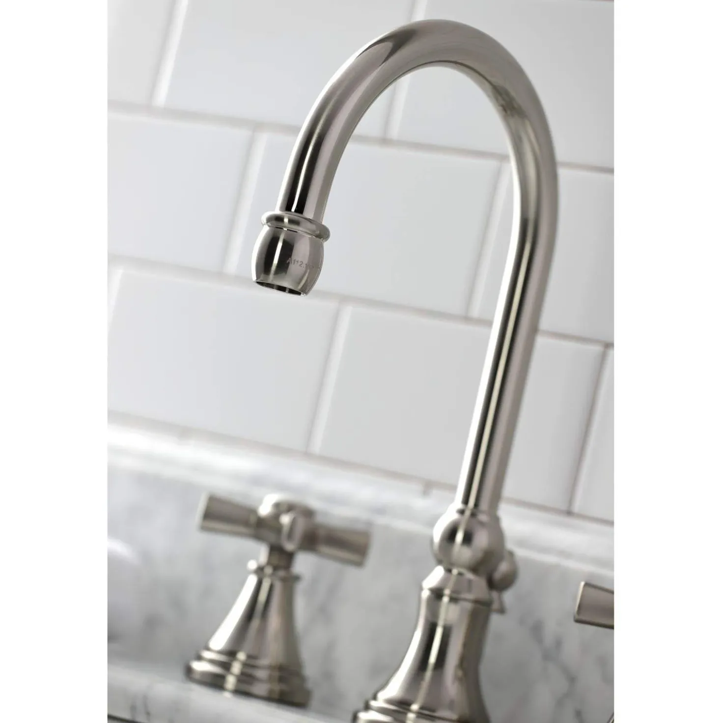 Kingston Brass KS298XZX-P Millennium Widespread Bathroom Faucet with Brass Pop-Up