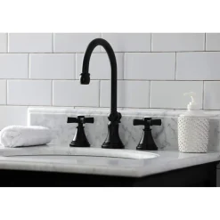 Kingston Brass KS298XZX-P Millennium Widespread Bathroom Faucet with Brass Pop-Up