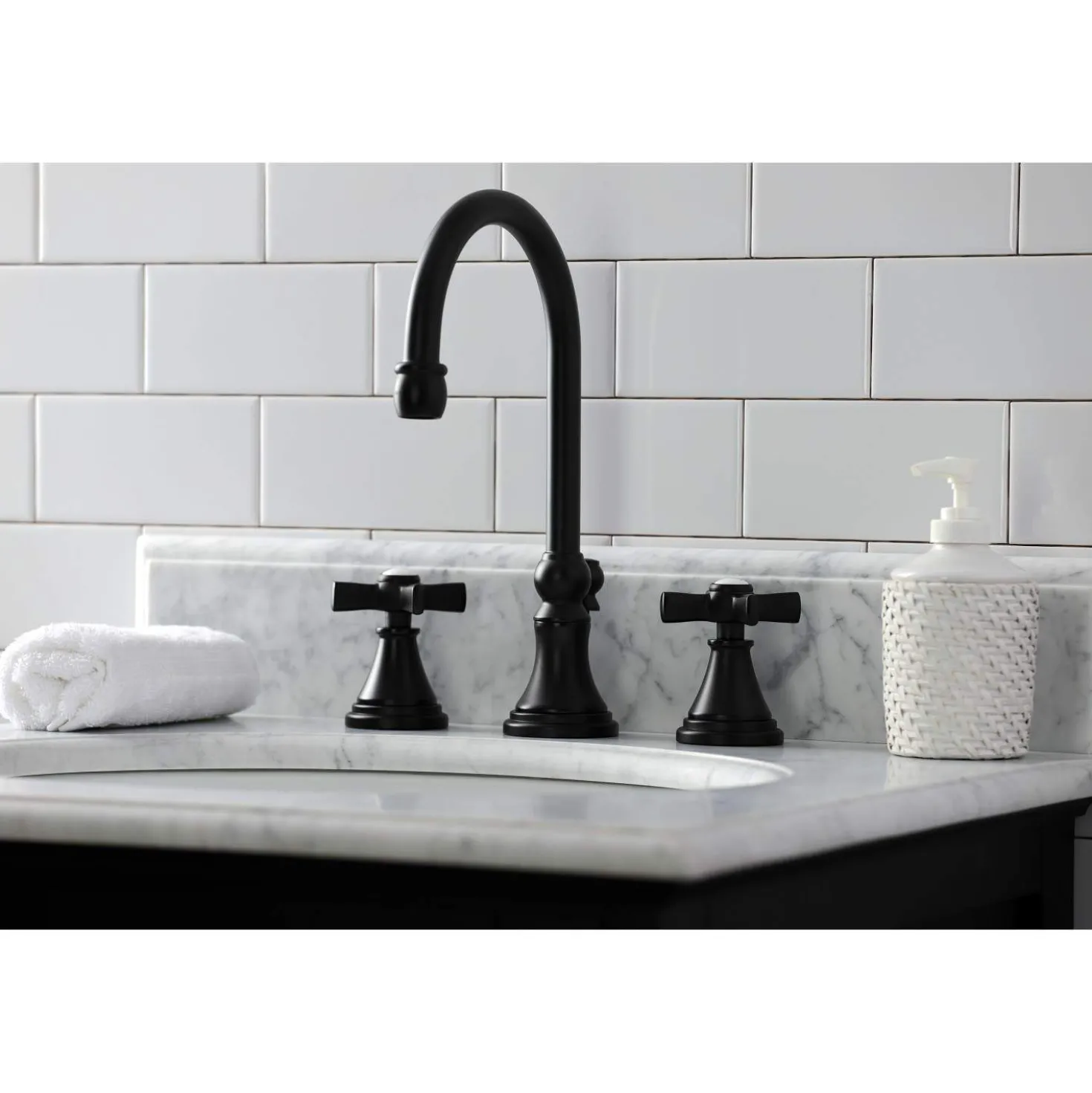 Kingston Brass KS298XZX-P Millennium Widespread Bathroom Faucet with Brass Pop-Up