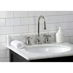 Kingston Brass KS298XZX-P Millennium Widespread Bathroom Faucet with Brass Pop-Up
