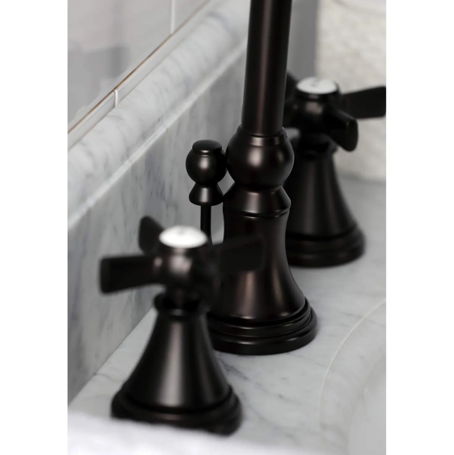 Kingston Brass KS298XZX-P Millennium Widespread Bathroom Faucet with Brass Pop-Up