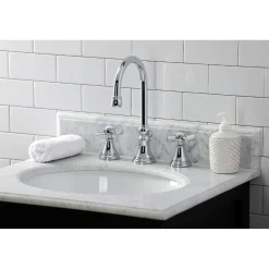 Kingston Brass KS298XZX-P Millennium Widespread Bathroom Faucet with Brass Pop-Up
