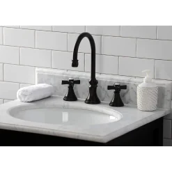 Kingston Brass KS298XZX-P Millennium Widespread Bathroom Faucet with Brass Pop-Up