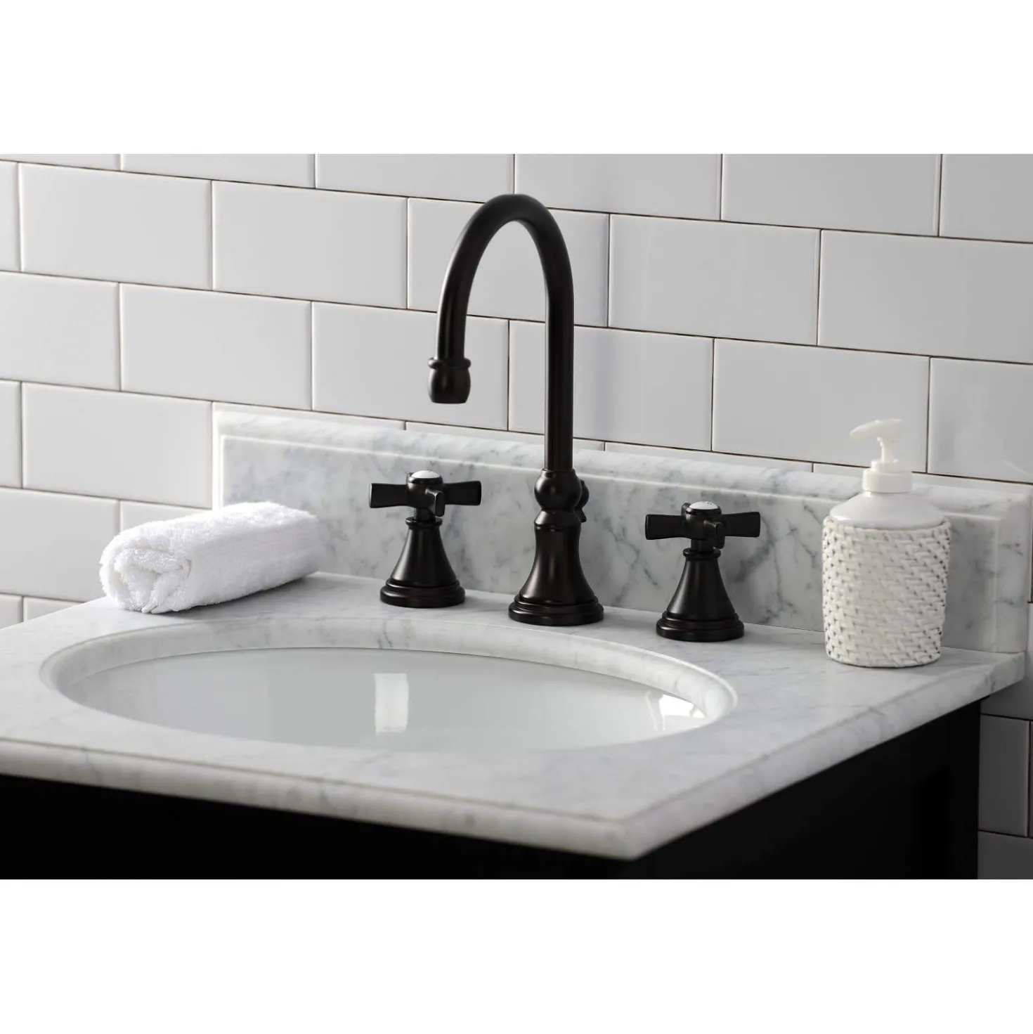 Kingston Brass KS298XZX-P Millennium Widespread Bathroom Faucet with Brass Pop-Up