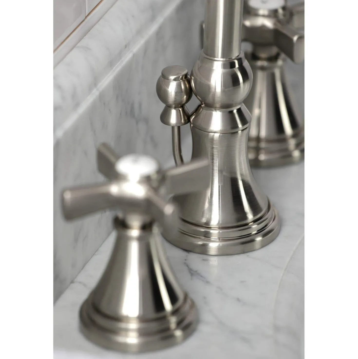 Kingston Brass KS298XZX-P Millennium Widespread Bathroom Faucet with Brass Pop-Up