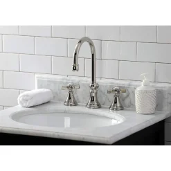 Kingston Brass KS298XZX-P Millennium Widespread Bathroom Faucet with Brass Pop-Up