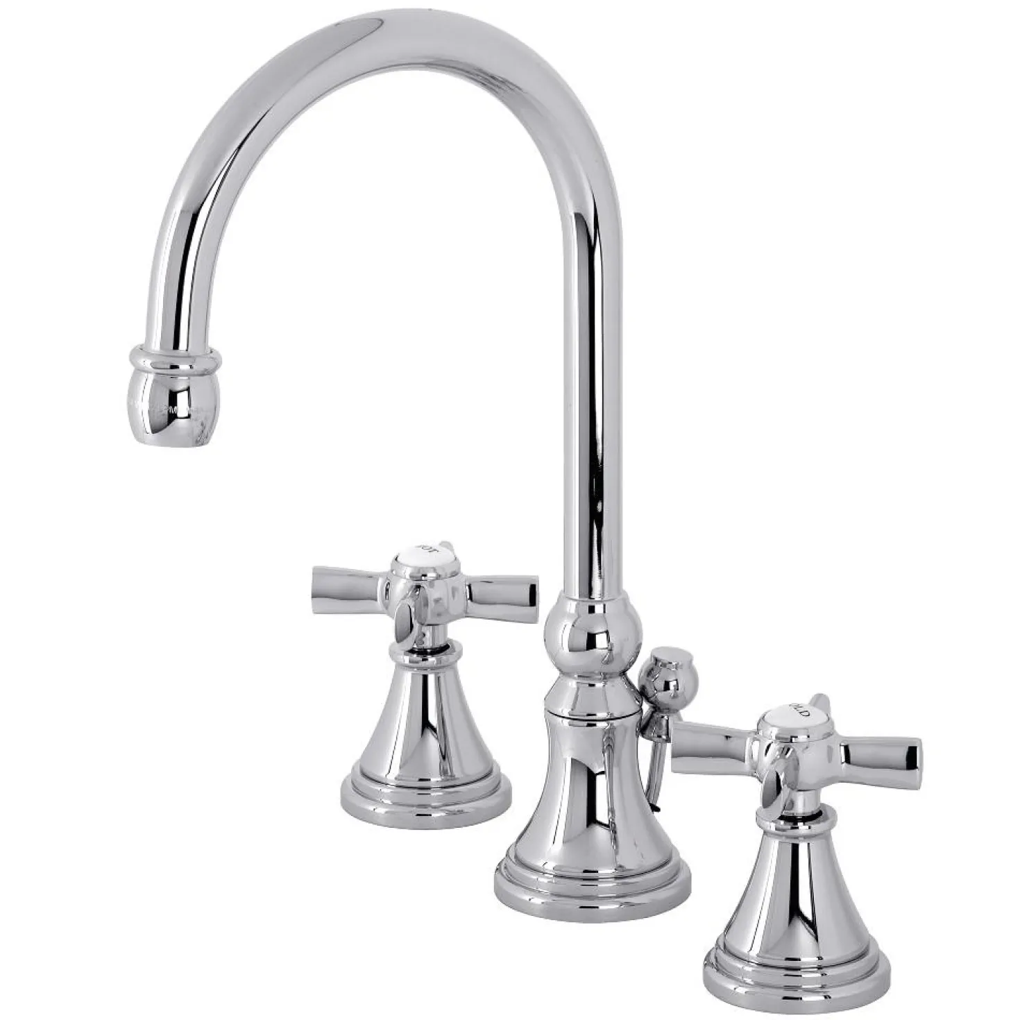 Kingston Brass KS298XZX-P Millennium Widespread Bathroom Faucet with Brass Pop-Up