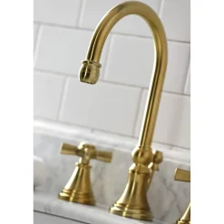 Kingston Brass KS298XZX-P Millennium Widespread Bathroom Faucet with Brass Pop-Up