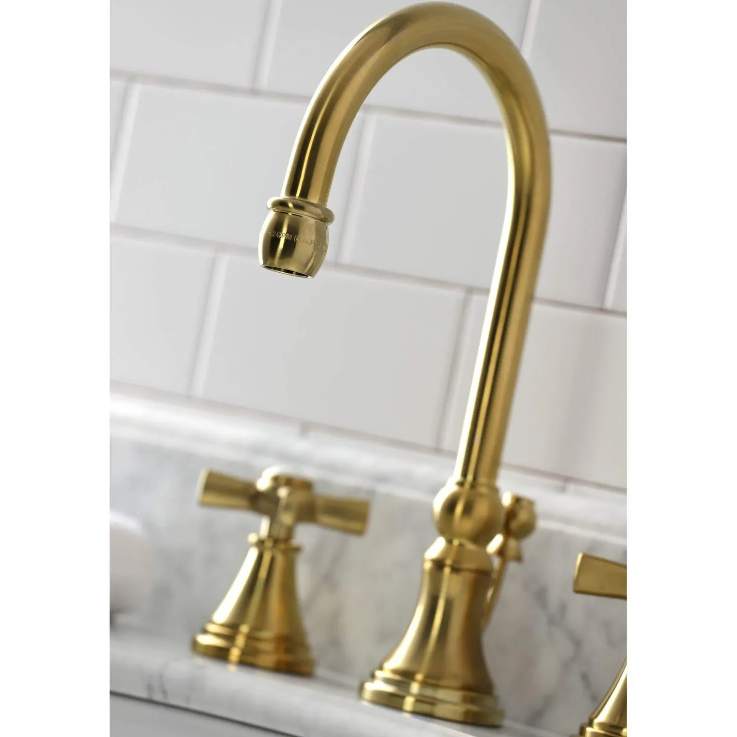 Kingston Brass KS298XZX-P Millennium Widespread Bathroom Faucet with Brass Pop-Up