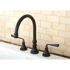 Kingston Brass KS2795ZLLS Silver Sage Widespread ADA Kitchen Faucet without Sprayer in Oil Rubbed Bronze