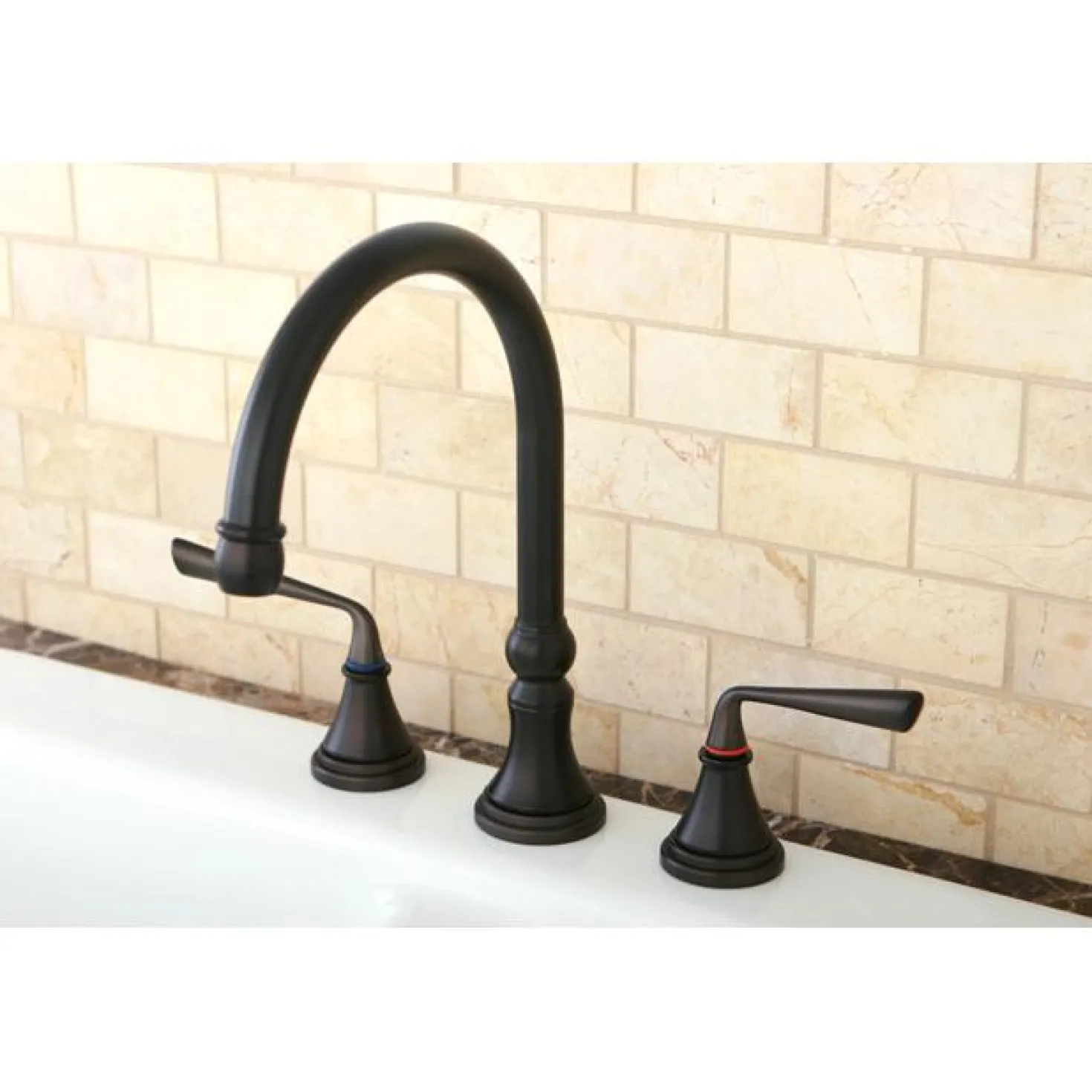 Kingston Brass KS2795ZLLS Silver Sage Widespread ADA Kitchen Faucet without Sprayer in Oil Rubbed Bronze