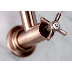 Kingston Brass KS810ZXAC Millennium Wall Mount Pot Filler Kitchen Faucet, Antique Copper