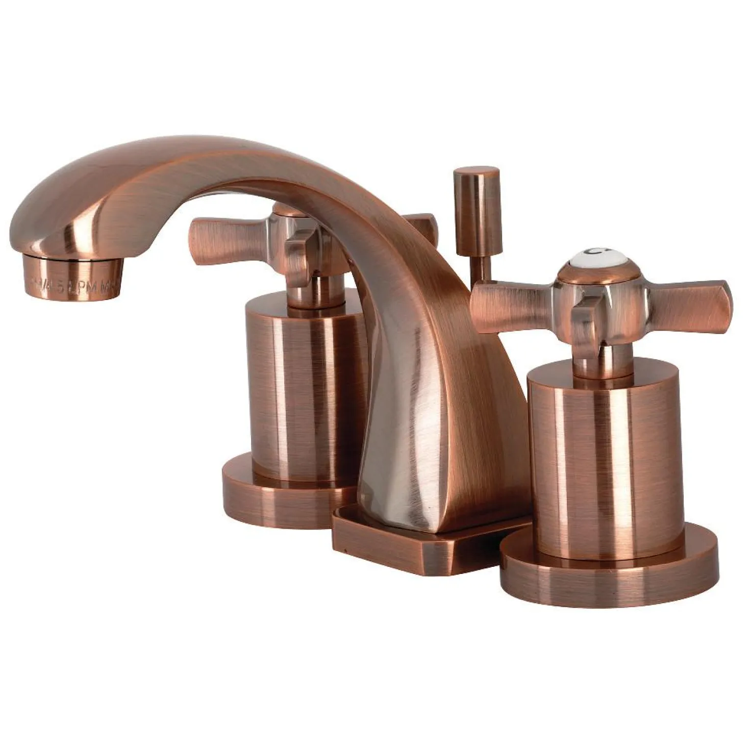 Kingston Brass KS494ZXAC Millennium 8 in. Widespread Bathroom Faucet, Antique Copper