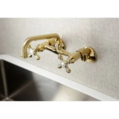 Kingston Brass Magellan 6" Adjustable Center Wall Mount Kitchen Faucet