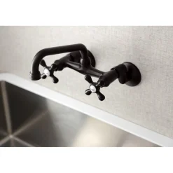 Kingston Brass Magellan 6" Adjustable Center Wall Mount Kitchen Faucet