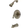 Kingston Brass Magellan Single Handle Tub and Shower Faucet in Satin Nickel