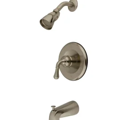 Kingston Brass Magellan Single Handle Tub and Shower Faucet in Satin Nickel